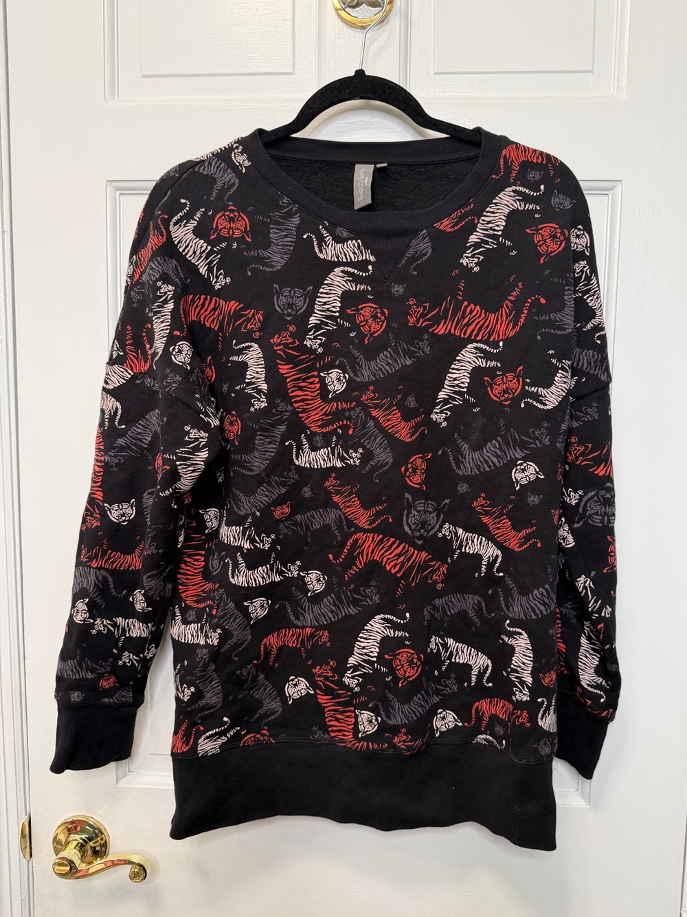 Sweaty Betty London Tiger Print Sweatshirt Pullover Cozy Lounge Top Size Medium